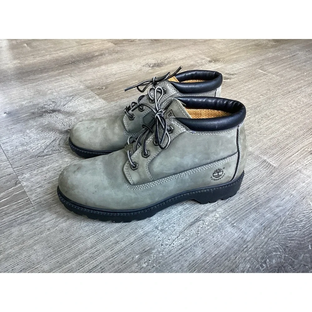 Timberland 20330 Waterproof Gray Lace-Up Round Toe Ankle Boots Women's Size 9 M